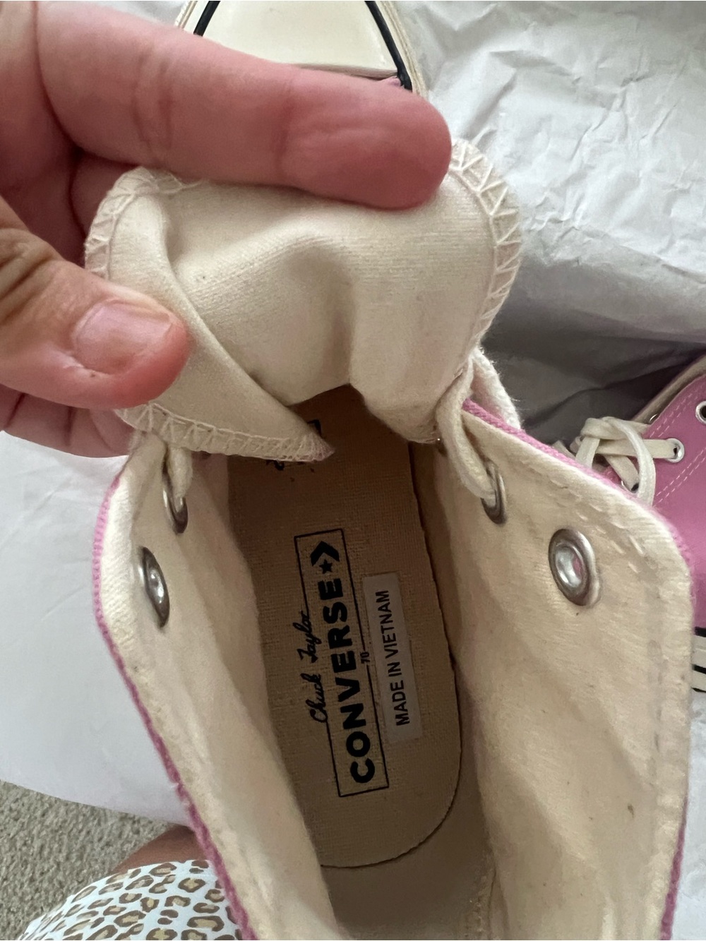 Converse High Top Sneakers in Bubblegum Pink - Picture 6 of 11